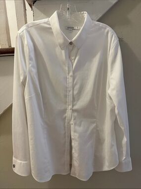 Chico's Classic White Button-Down Dress Shirt